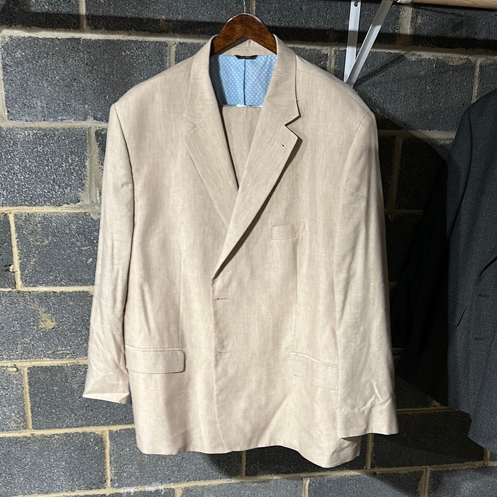 Tan Linen 2pc Suit